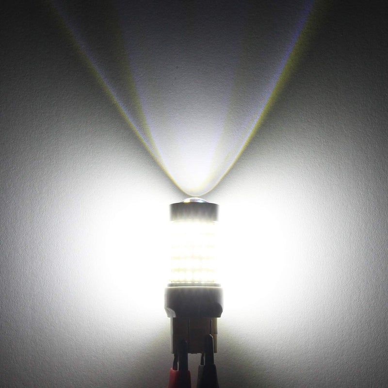 PHINLION 7440 LED Reverse Light Bulbs, Super Bright 2800 Lumens W21W 7444 7443 LED Backup Bulb or DRL Parking Light Replacecment, Non-Polarity, 6000K Xenon White, Pack of 2 - Image 5